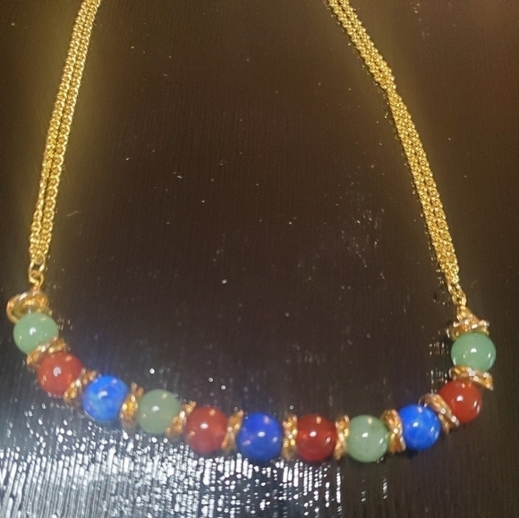 Vintage gold plated beaded necklace - Picture 3 of 5
